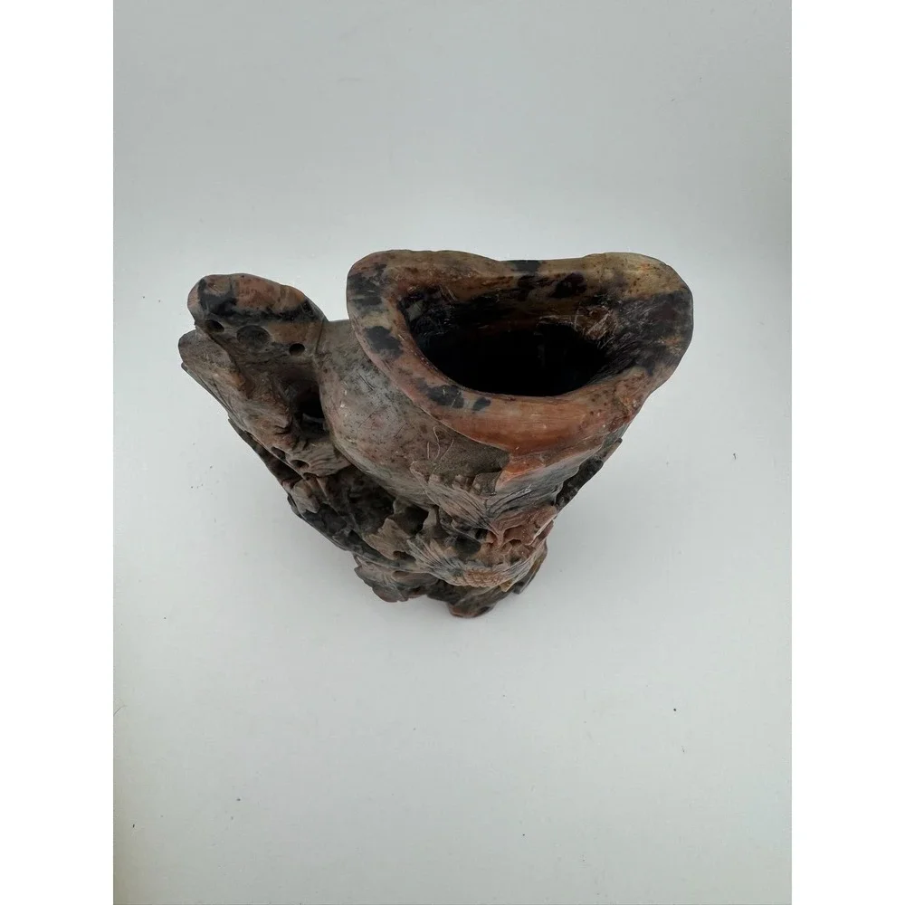 Vintage‎ 1930s Soapstone Vase Hand Carved Floral Helen Sig Tveit Home Decor